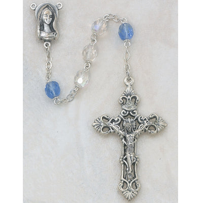 7MM AB Crystal/Blue Rosary