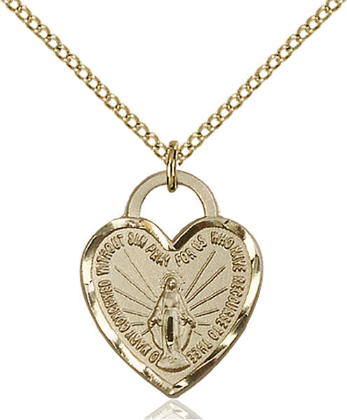 Gold-Filled Miraculous Heart Necklace Set