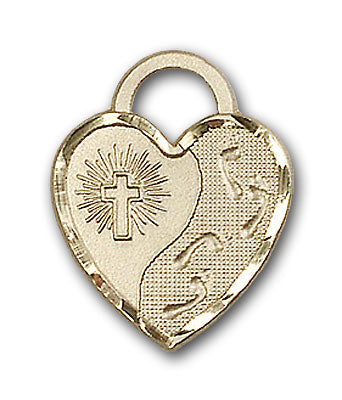 Gold-Filled Footprints Heart Necklace Set
