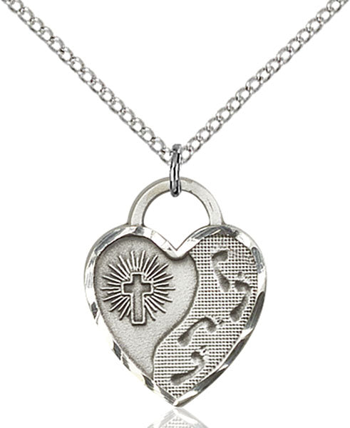 Sterling Silver Footprints Heart Necklace Set