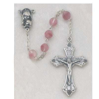 7MM Frosted Rose Rosary