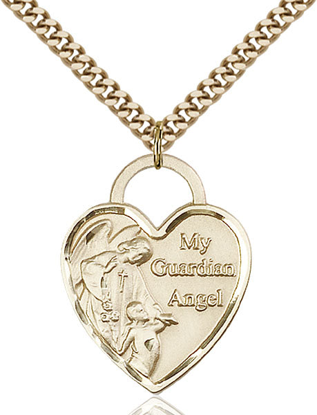 Gold-Filled Guardian Angel, Angel Jewelry Heart Necklace Set