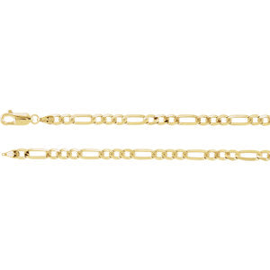 8-inch Figurinearo Bracelet with Lobster Clasp - 14K Yellow Gold