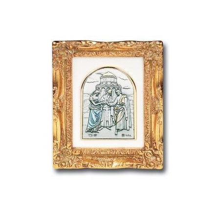 Antique Gold leaf Resin Frame with Sterling Silver Wedding At Cana Image