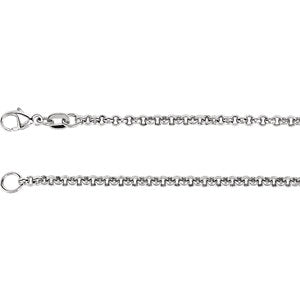 16-inch Rolo Chain with Lobster Clasp - 18K White