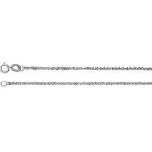 18-inch Diamond-Cut Singapore Chain with Spring Ring - 14K White Gold