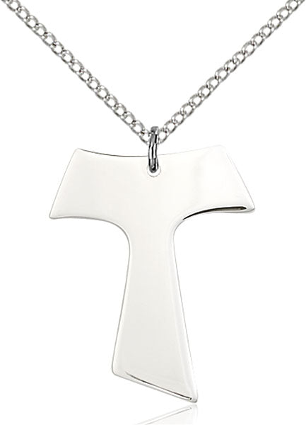 Sterling Silver Tau Cross Necklace Set
