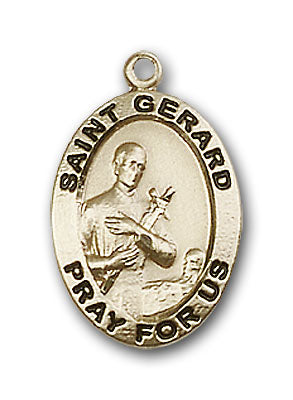 14K Gold Saint Gerard Majella Pendant - Engravable