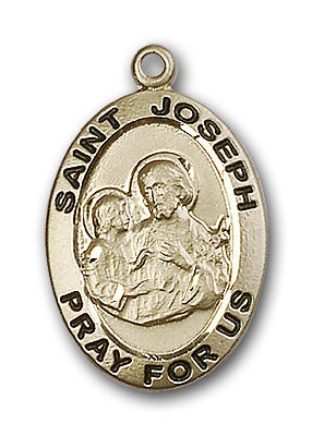 14K Gold Saint Joseph Pendant - Engravable