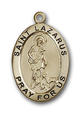 14K Gold Saint Lazarus Pendant - Engravable