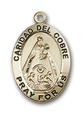 14K Gold Caridad Del Cobre Pendant - Engravable