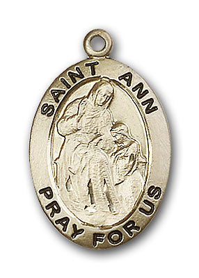 14K Gold Saint Ann Pendant - Engravable