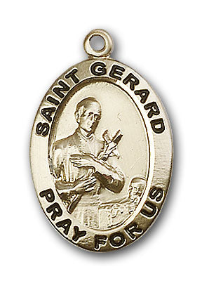 14K Gold Saint Gerard Pendant - Engravable