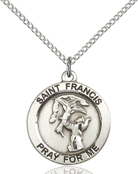 Sterling Silver Saint Francis Necklace Set