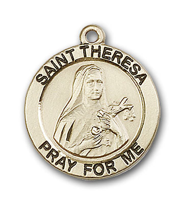 14K Gold Saint Theresa Pendant - Engravable