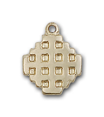 14K Gold Jerusalem Cross Pendant