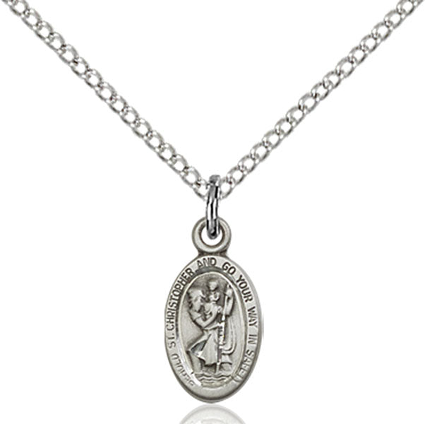 Sterling Silver Saint Christopher Necklace Set