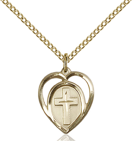 Gold-Filled Heart and Cross Necklace Set