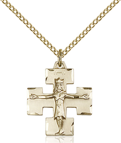Gold-Filled Modern Crucifix Necklace Set