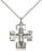 Sterling Silver Modern Crucifix Necklace Set