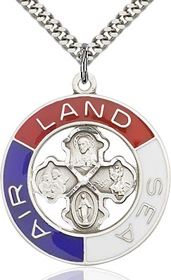 Sterling Silver Land, Sea, Air Keychain