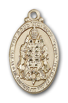 14K Gold Jewish Protection Pendant