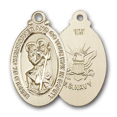 14K Gold Saint Christopher Pendant