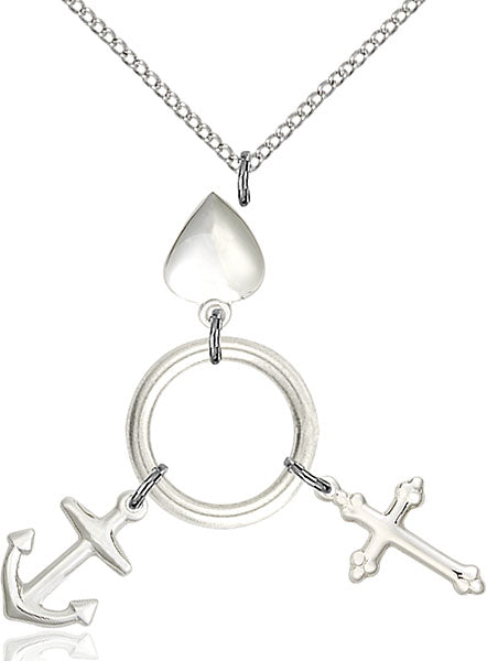 Sterling Silver Faith, Hope and Charity Necklace Set
