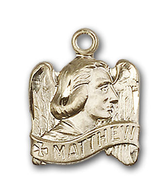 14K Gold Saint Matthew Pendant - Engravable