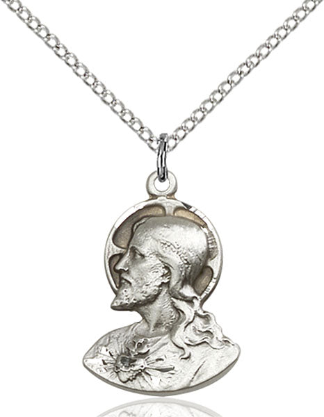 Sterling Silver Head of Christ Necklace Set