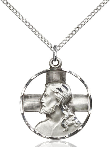 Sterling Silver Head of Christ Necklace Set
