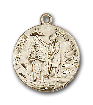 14K Gold Saint John the Baptist Pendant - Engravable