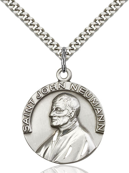Sterling Silver Saint John Neumann Necklace Set