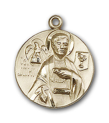14K Gold Saint John the Evangelist Pendant - Engravable