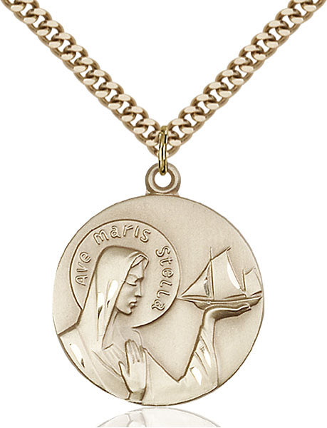 Gold-Filled Our Lady Star of the Sea Necklace Set