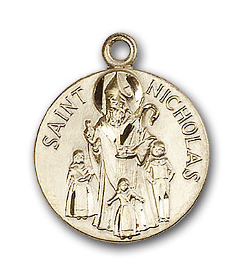 14K Gold Saint Nicholas Pendant - Engravable