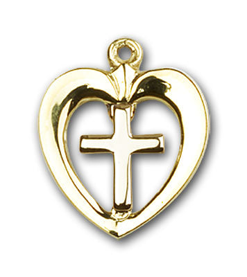 14K Gold Heart and Chalice Pendant
