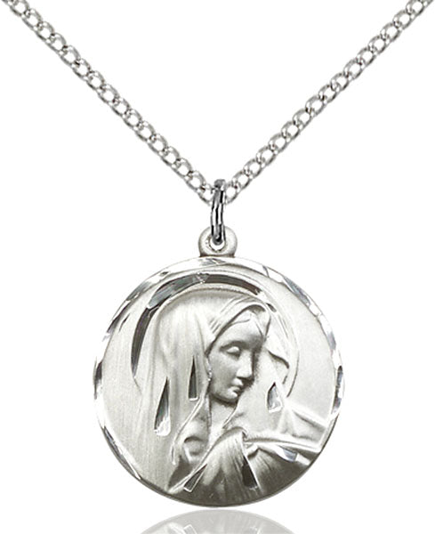 Sterling Silver Sorrowful Mother Necklace Set