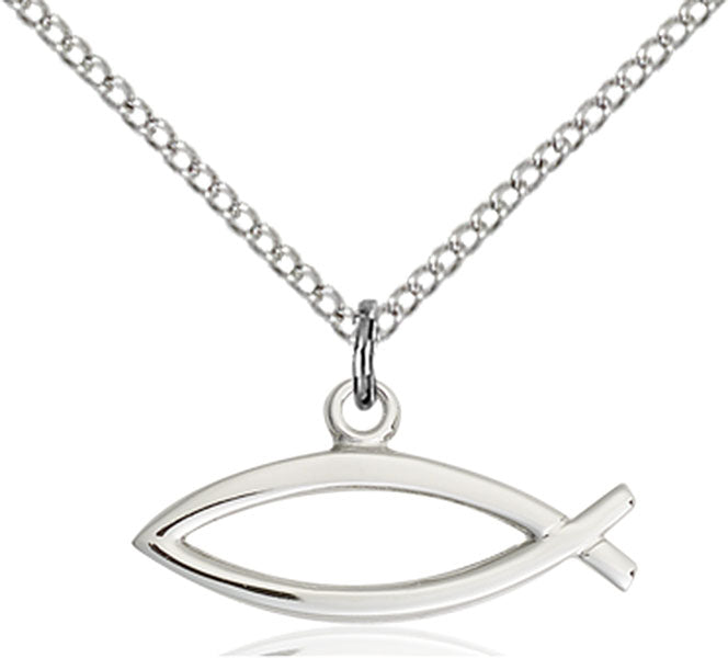Sterling Silver Fish Necklace Set