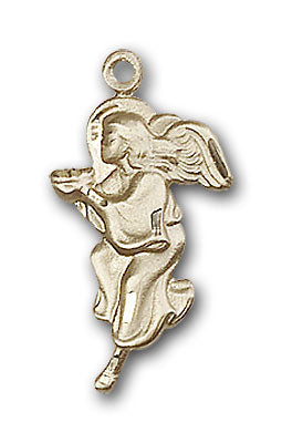 14K Gold Guardian Angel, Angel Jewelry Pendant