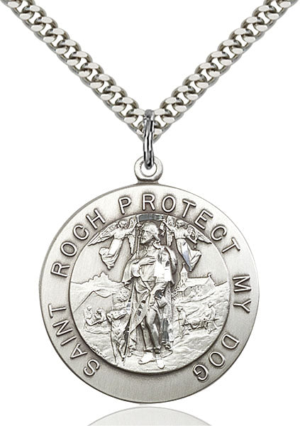 Sterling Silver Saint Roch Necklace Set