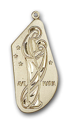 14K Gold Ave Maria Pendant - Engravable