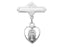 Sterling Silver Miraculous Rhodium Baby Pin