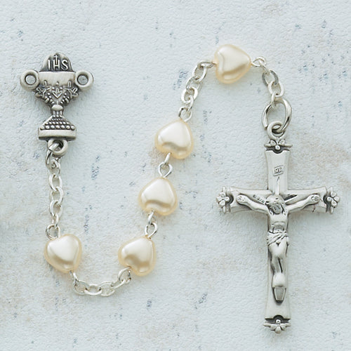 6X6 Pearl Heart Communion Rosary