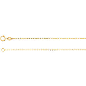 24-inch Diamond Cut Cable Chain with Spring Ring - 10K Yellow