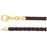 16-inch Brown Braided Leather Cord with Lobster Clasp - 14K Yellow Gold