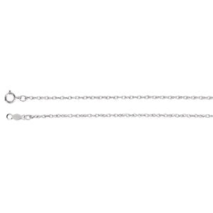 24-inch 1.25MM Rope Chain with Spring Ring - 14K White Gold