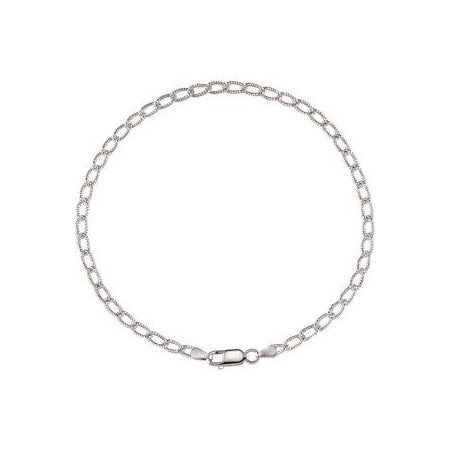 9.5-inch Curb Anklet - Sterling Silver