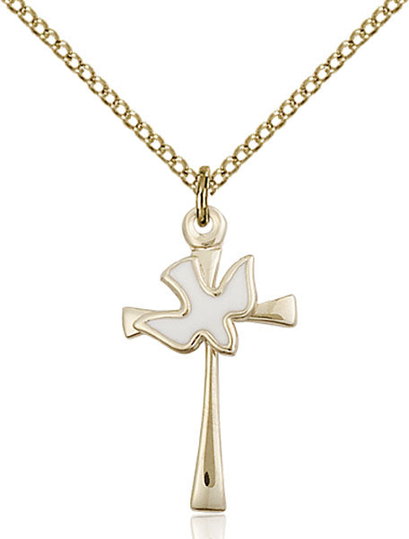 Gold-Filled Cross and Holy Spirit Necklace Set