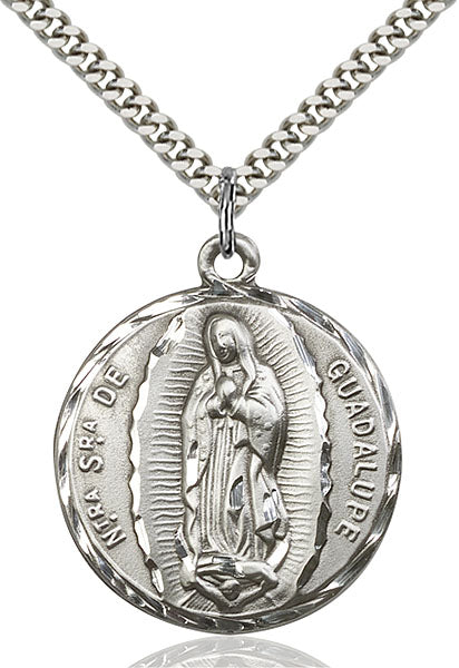 Sterling Silver Our Lady of Guadalupe Necklace Set